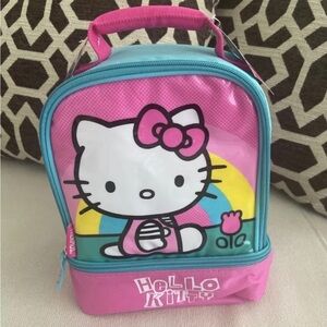 Hello Kitty Pink Soft Lunchbox Insulated Bag THERMOS Two compartments NWT 2016
